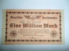 ANTIQUE 1 MILLION MARK GERMANY BANKNOTE 1923 SPL