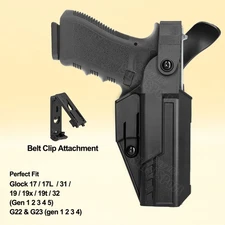 Level 3 Duty Holster w/ Belt Clip For Glock 44 45 17 19 31 32 Gen1-5 G23 22 Gen4