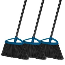 3 Pack Heavy Duty Broom Outdoor with 60" Long Handle Stiff Bristle Kitchen Br...