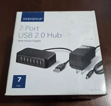 Insignia Powered 7-Port Usb 2.0 Hub with 5V/4A Power Adapter - Black, NS-PCH5721