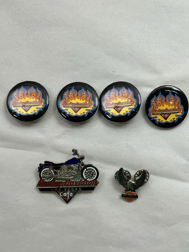 Harley Davidson Las Vegas cafe Motorcycle Button Pins Eagle Collection Lot of 6