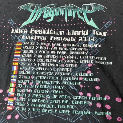 Dragonforce Shirt Mens M Black Ultra Beatdown Tour 2009 Band Tee