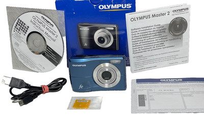 Olympus FE-26 12.0MP Digital Camera - Blue - Near Mint - Bundle - TESTED