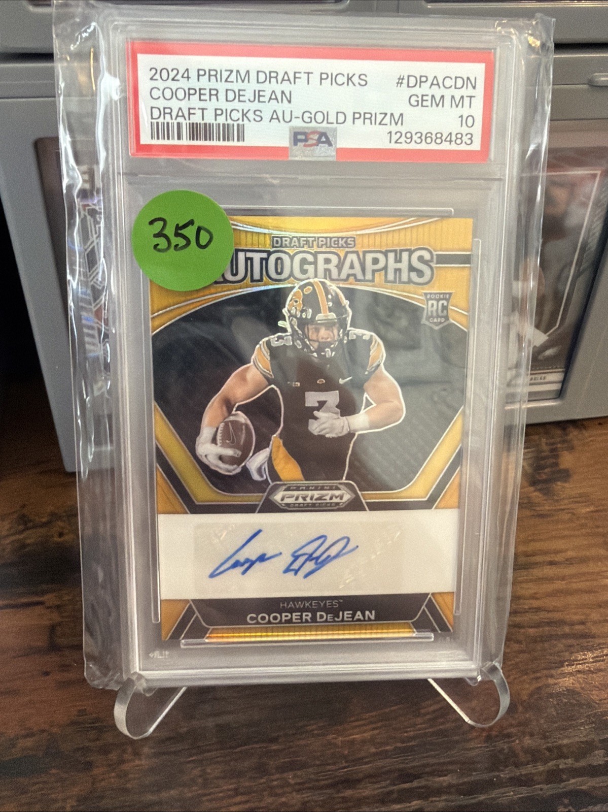 2024 Panini Prizm Draft Picks Cooper Dejean Gold Prizm Auto /10 PSA 10