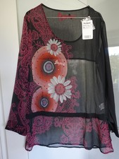Desigual  Bluse Damen Gr XL mit Pailletten La...