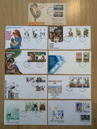 9 x New Zealand Health FDC First Day Covers