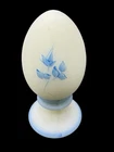 Fenton Egg Vintage Glass Hand Painted Signed Figurine Decor K Haught Blue