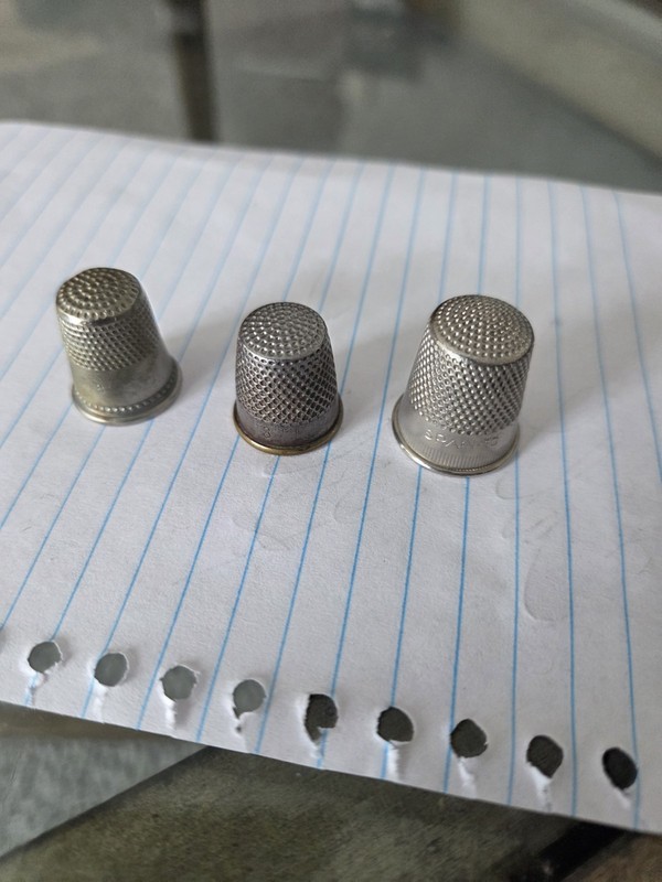 Vintage Sewing Thimbles Sizes #3,#8,Spain #10 Set of 3