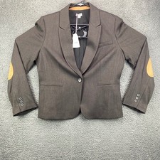 CREMIEUX Brown Blazer Size 12 Wool Blend Elbow Patch Career Office Jacket