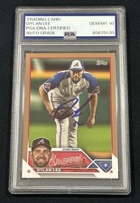Dylan Lee Signed 2023 Topps Gold RC /2023 Autographed Braves Card PSA 10 Auto