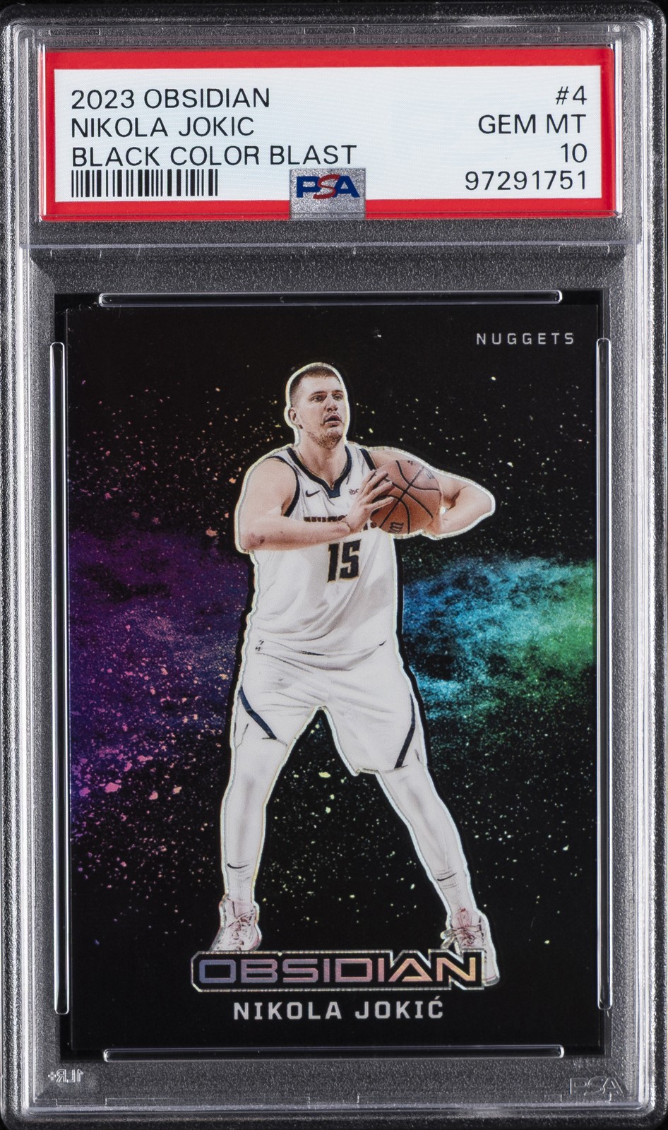 2023 PANINI OBSIDIAN BLACK COLOR BLAST #4 NIKOLA JOKIC PSA 10