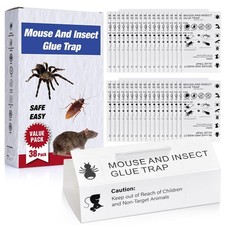 Mouse  Bugs Roach Spider Insect Traps, 38 Pack Glue Traps for Mice 38