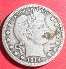 1914 US Barber SILVER Quarter "Philadelphia Mint! "LIBERTY" Shows! FINE! Coin!