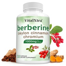 Berberin Complex with Ceylon Cinnamon-1000mg 30~120 Caps for Heart&Immune Health