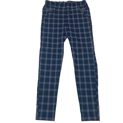 Soho Apparel Women's Plaid Navy Blue Dress Pants Size Large