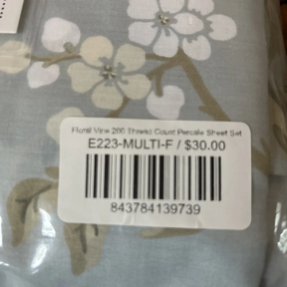 Juego de sábanas florales AmeriDown 100 % algodón percal - Completo Foto 3 de 4