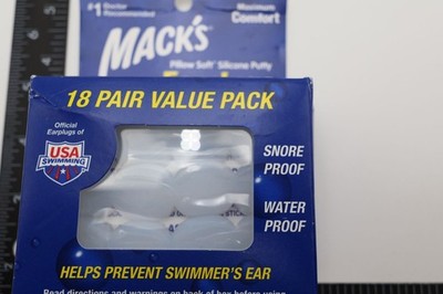 Macks Pillow Soft Silicone Earplugs 18 Pair Value Pack Snore & Water Proof 22DB