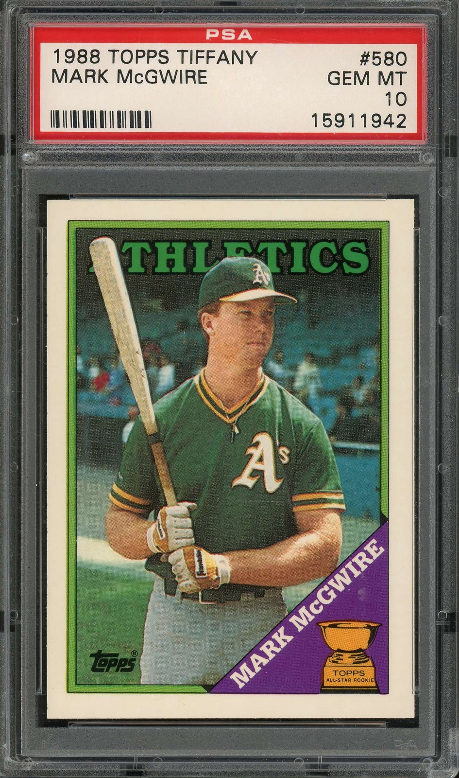 1988 Topps #580 Mark McGwire Collector's Edition (Tiffany) PSA 10
