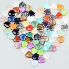 30PCS 20MM Heart Shape Stone Crystal Amethyst Love Healing Stones Home Decor