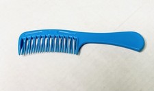 VINTAGE GOODY SUPER DETANGLER COMB STYLE LINE DOUBLE ROW TEETH 8 1/2  BLUE
