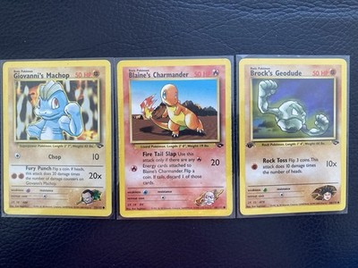 Vintage Konvolut Brock s Geodude 1. Auflage Blaine s Charmander Giovanni s Machop
