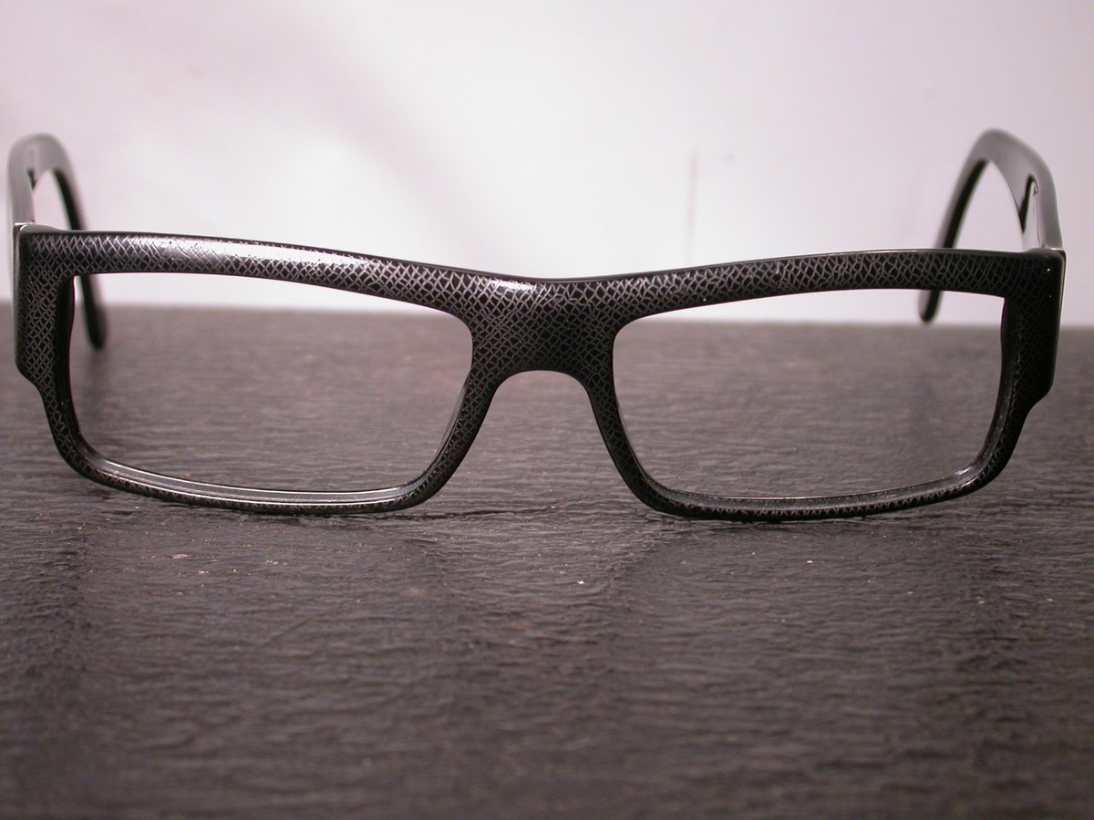 Prada Designer Black Leather Pattern Shades Sunglasses Made in Italy View 2