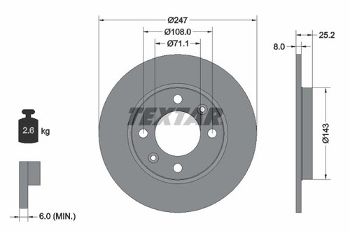 2x BRAKE DISC 92055003 FOR CITROËN XSARA/Hatchback/Van/Break ZX SAXO PEUGEOT - Picture 2 of 6