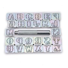 OwnMy Capital Letters Stamp Set, 3/4 / 19mm Alphabet Stamp Tools Set Leather...