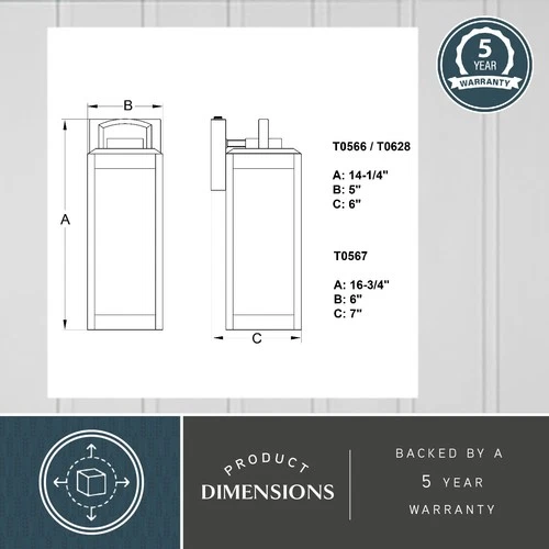 Vaxcel Lighting T0566 Kinzie 14" Tall Outdoor Wall Sconce - Brass - Picture 7 of 12