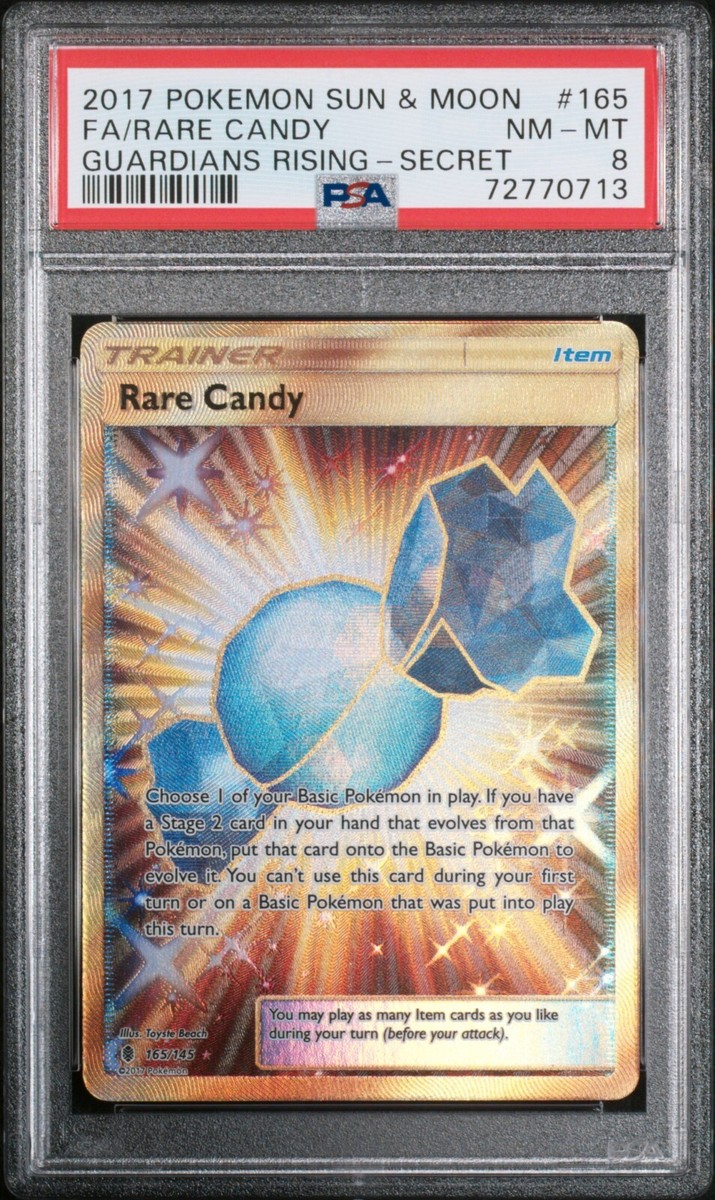 【鑑定品】Knowledge Vault PSA 8 PSA 8 NM-MT Rare Candy 165/145 Guardians Rising Gold Secret Rare