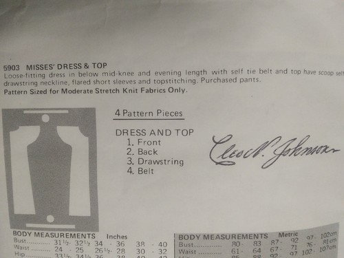 Top Dress Maxi Midi OS S M L Butterick 5903 Sewing Pattern UC VTG Pullover Knit - Picture 8 of 8