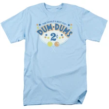 Dum-Dums 2 Cents T Shirt Mens Licensed Sucker Lollipop Candy Light Blue