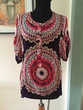 Sanctuary Clothing  Shirt Top Sari Fabric Visose Boho Tunic Scarf Size sz M