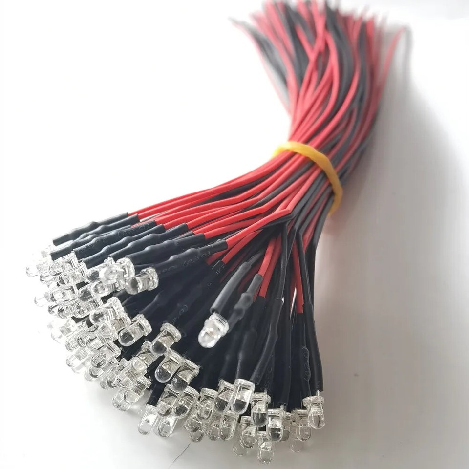 5 Stück 9-12V 20mA 20° Blickwinkel Ultraviolett Lila LED 5x Vorverdrahtete UV / Lila LEDs 3mm, 9-12V - Für Elektronikprojekte, Durchsteckmontage (UK- Verkäufer) Led 5 Mm