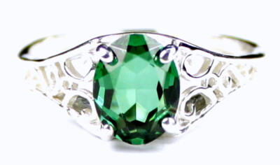RUSSISCHER NANO SMARAGD (laborgefertigt) Sterling Silber Damen Ring - Handarbeit   SR305