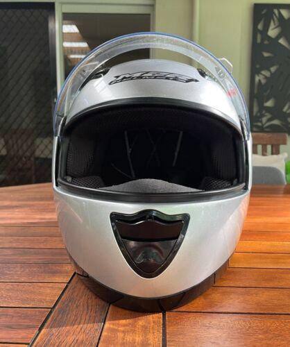 Helmet M2R Made 2 Race 901 Flip-Up Full Face Vented Silver LOOKS NEW Size: LARGE - Picture 4 of 7