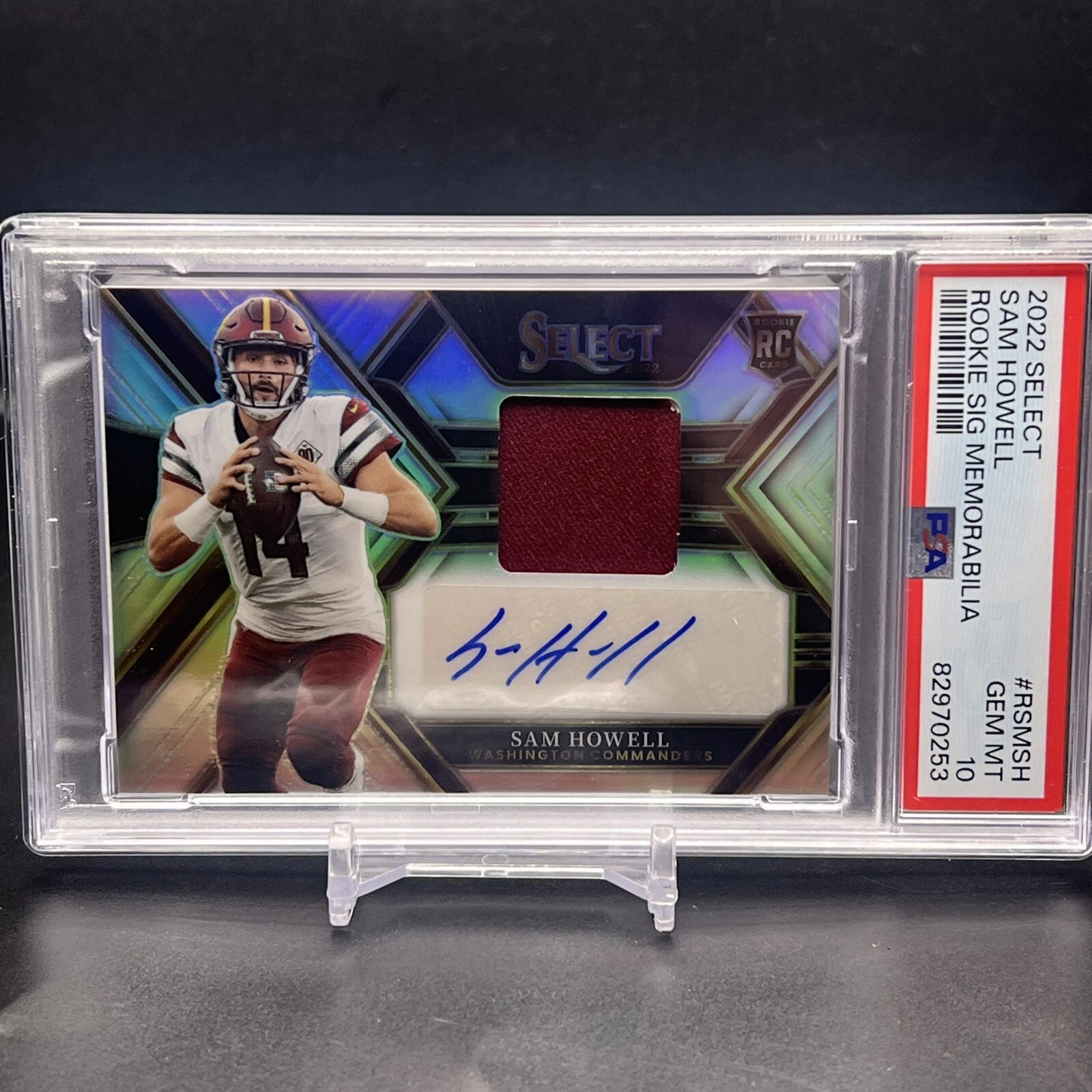 Sam Howell Panini Select Rookie Signature Memorabilia #RSMSH Base