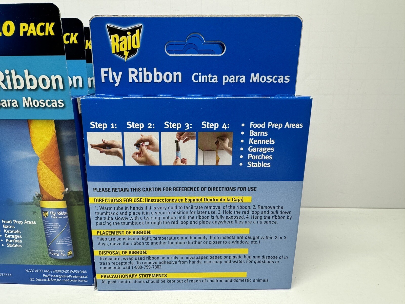 Lot of 10 Raid Glue Strip Ribbon Flying Insect Bug Trap 10 Pack Fly ...