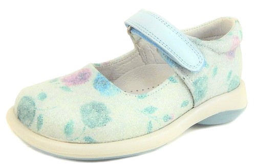 DE OSU-Spagna - Scarpe eleganti per ragazze blu glitter in pelle Mary Jane - europee -taglia 6-9 - Foto 1 di 5