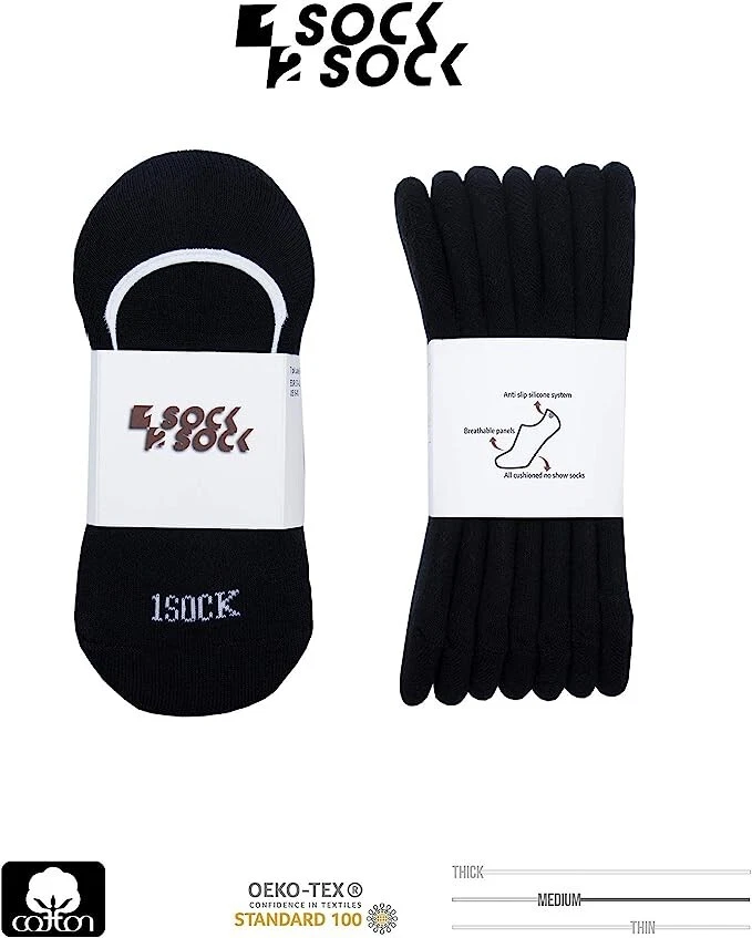 7 pares de calcetines mocasines antideslizantes invisibles de algodón liso para barco de corte bajo para mujer No Show Foto 2 de 4