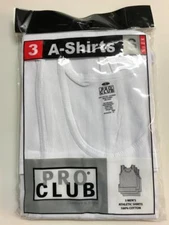 3 New PROCLUB MEN'S A-shirts White Tank Top Undershirts Pro Club SMALL-7XL 3PC