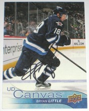 BRYAN LITTLE SIGNED 16-17 UPPER DECK CANVAS WINNIPEG JETS CARD AUTOGRAPH AUTO!!