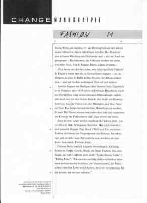Fashiön, Rare Presskit