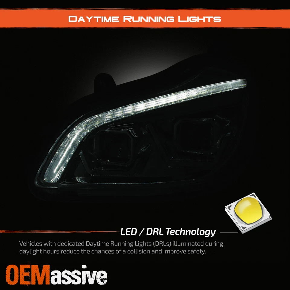 For 13-21 Kenworth T680 Chrome [Full LED DRL] Projector Headlights Left + Right - Image 4 of 4
