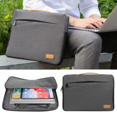 Gray Laptop Bag Travel Zip Briefcase For 13