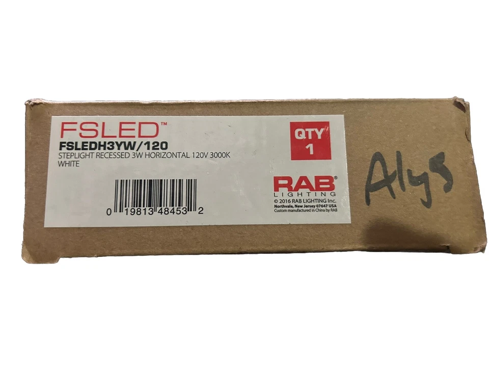 RAB FSLEDH3YW/120 Steplight Recessed 3W Horizontal 120V 3000K White - Image 2 of 3