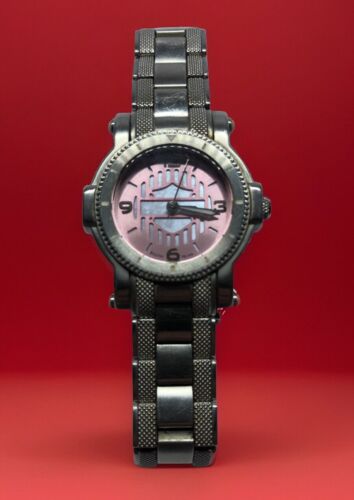 BULOVA Harley Davidson Ladies Stainless Steel Watch Pink Motorcycle 76L144 READ