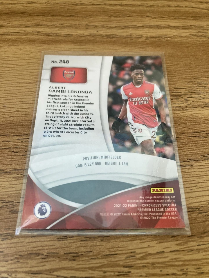 Albert Sambi Lokonga 2021-22 Panini Spectra #248 (Chronicles) Rookie RC - Image 4 of 4