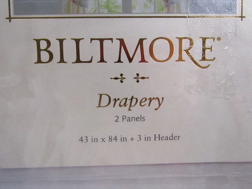 Biltmore IVORY 2-Drapery Panels 43" X 84" + 3"Header w/ Rod Pocket & Tie Backs - Image 3 of 4