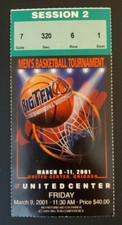 Big Ten Men's Basketball Tournament Ticket Stub 3/9 2001 Indiana Illinois Purdue